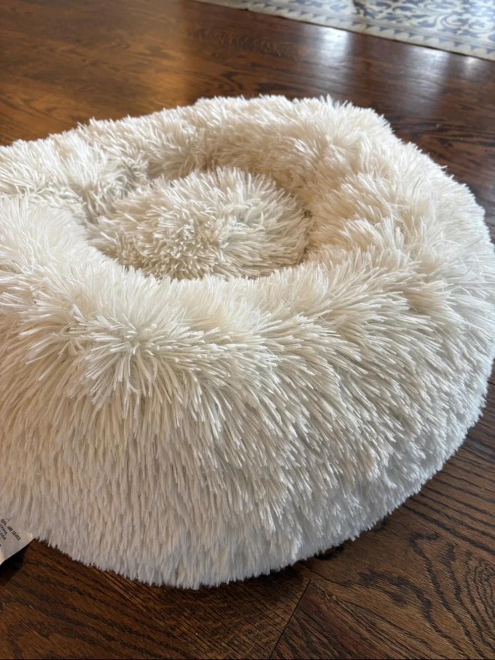 Boots & Barkley Plush Round Donut Pet Bed in Cream
